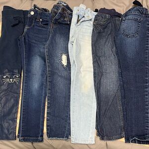 Girls 5/6T Jeans/Jegging Bundle (6 pair)